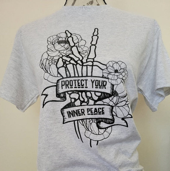 Protect your inner peace gray tshirt