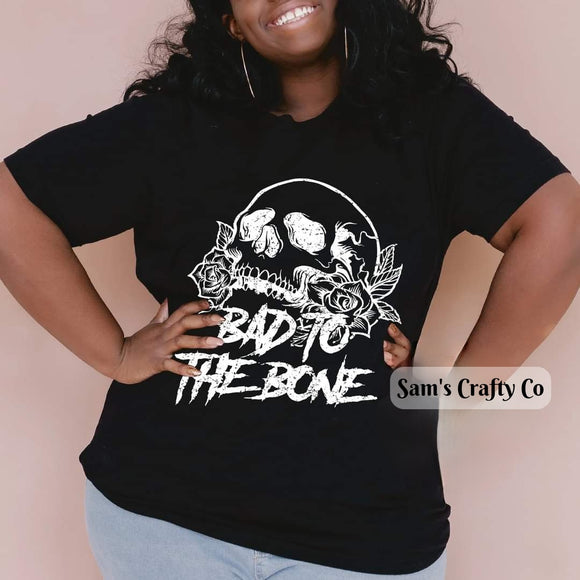 Bad to the bone skull tshirt